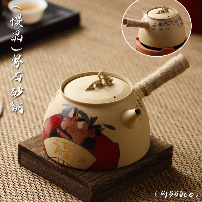 Hand-Painted Sub-List Stove Surrounding Stove Tea Brewing Stove Sand Pot Charcoal Stove Tea Brewing Set Hand-Painted Zhong Kui Kung Fu Tea Set Ceramic Pot Set