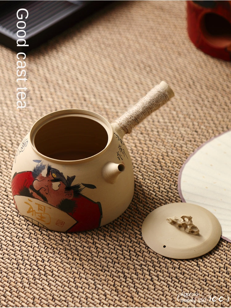 Hand-Painted Sub-List Stove Surrounding Stove Tea Brewing Stove Sand Pot Charcoal Stove Tea Brewing Set Hand-Painted Zhong Kui Kung Fu Tea Set Ceramic Pot Set