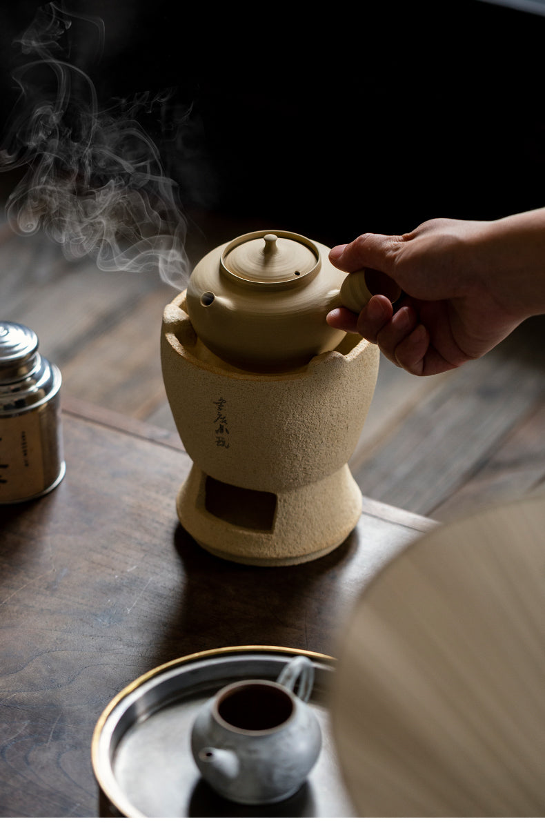 White Clay Charcoal Stove Tea Making Shadiao Tea-Boiling Stove Charcoal Stove Chaozhou Stove Tea Making Dedicated Tea Making Chinese Tea Ceremony