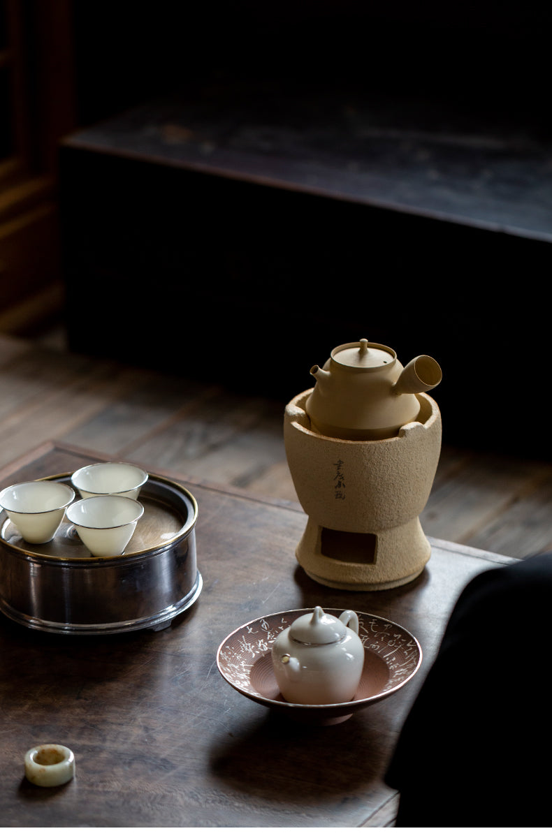White Clay Charcoal Stove Tea Making Shadiao Tea-Boiling Stove Charcoal Stove Chaozhou Stove Tea Making Dedicated Tea Making Chinese Tea Ceremony