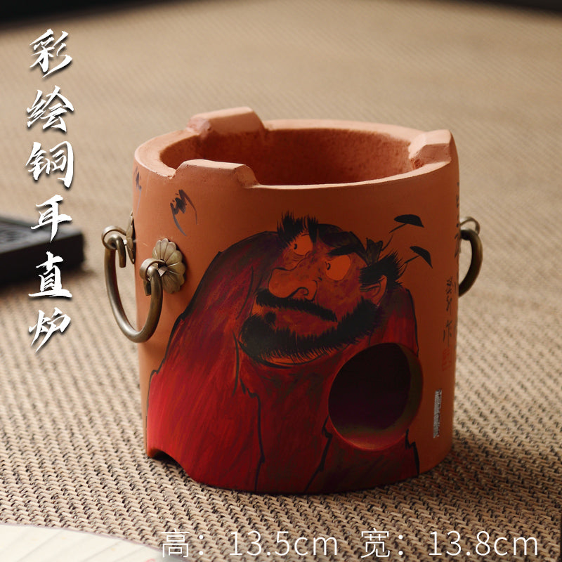 Hand-Painted Sub-List Stove Surrounding Stove Tea Brewing Stove Sand Pot Charcoal Stove Tea Brewing Set Hand-Painted Zhong Kui Kung Fu Tea Set Ceramic Pot Set