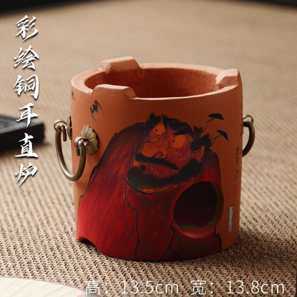 Hand-Painted Sub-List Stove Surrounding Stove Tea Brewing Stove Sand Pot Charcoal Stove Tea Brewing Set Hand-Painted Zhong Kui Kung Fu Tea Set Ceramic Pot Set