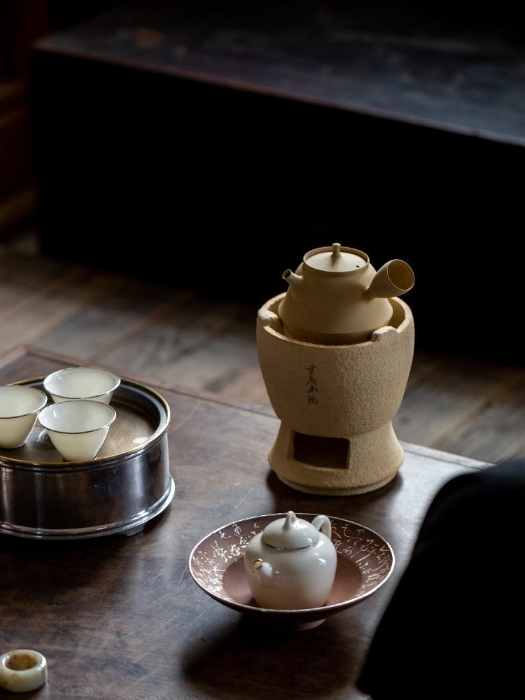 White Clay Charcoal Stove Tea Making Shadiao Tea-Boiling Stove Charcoal Stove Chaozhou Stove Tea Making Dedicated Tea Making Chinese Tea Ceremony