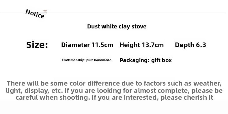 White Clay Charcoal Stove Tea Making Shadiao Tea-Boiling Stove Charcoal Stove Chaozhou Stove Tea Making Dedicated Tea Making Chinese Tea Ceremony