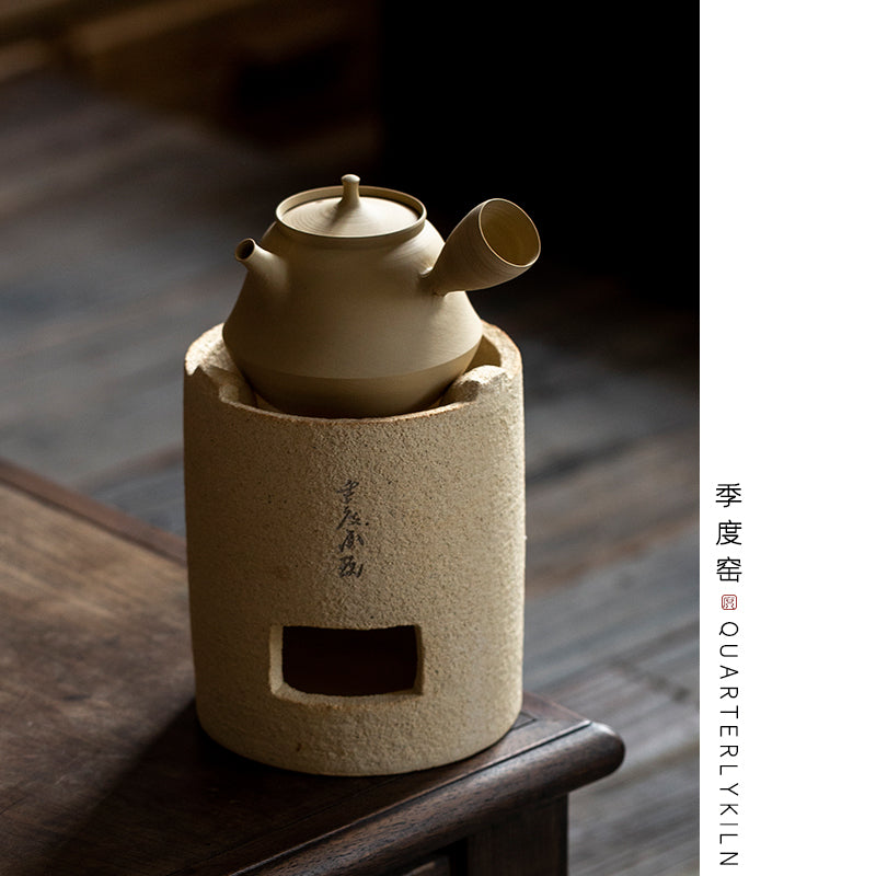 White Clay Charcoal Stove Tea Making Shadiao Tea-Boiling Stove Charcoal Stove Chaozhou Stove Tea Making Dedicated Tea Making Chinese Tea Ceremony