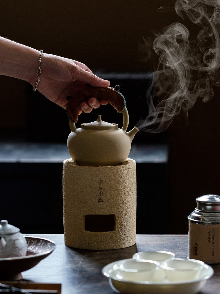 White Clay Charcoal Stove Tea Making Shadiao Tea-Boiling Stove Charcoal Stove Chaozhou Stove Tea Making Dedicated Tea Making Chinese Tea Ceremony