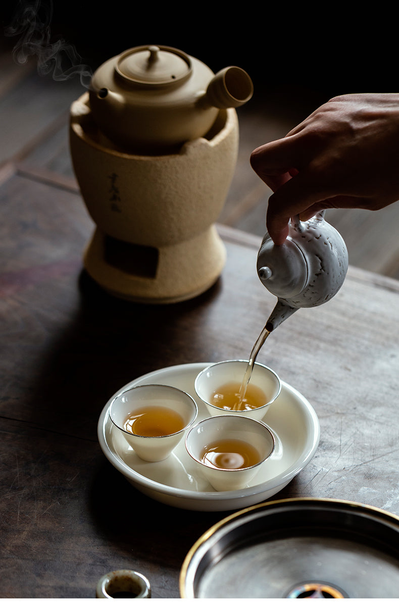 White Clay Charcoal Stove Tea Making Shadiao Tea-Boiling Stove Charcoal Stove Chaozhou Stove Tea Making Dedicated Tea Making Chinese Tea Ceremony