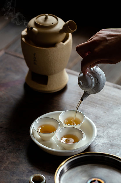White Clay Charcoal Stove Tea Making Shadiao Tea-Boiling Stove Charcoal Stove Chaozhou Stove Tea Making Dedicated Tea Making Chinese Tea Ceremony