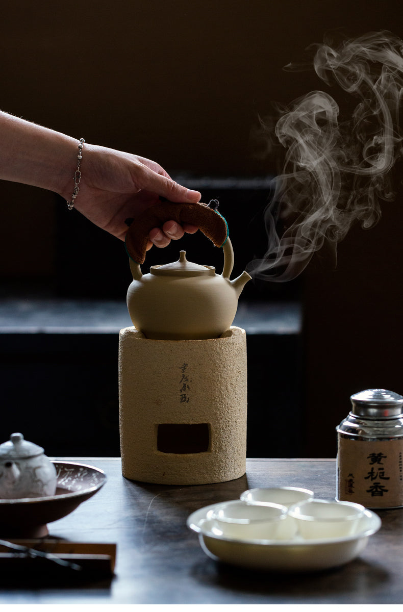 White Clay Charcoal Stove Tea Making Shadiao Tea-Boiling Stove Charcoal Stove Chaozhou Stove Tea Making Dedicated Tea Making Chinese Tea Ceremony