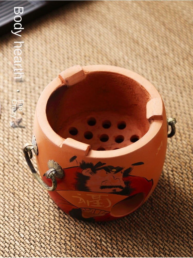 Hand-Painted Sub-List Stove Surrounding Stove Tea Brewing Stove Sand Pot Charcoal Stove Tea Brewing Set Hand-Painted Zhong Kui Kung Fu Tea Set Ceramic Pot Set