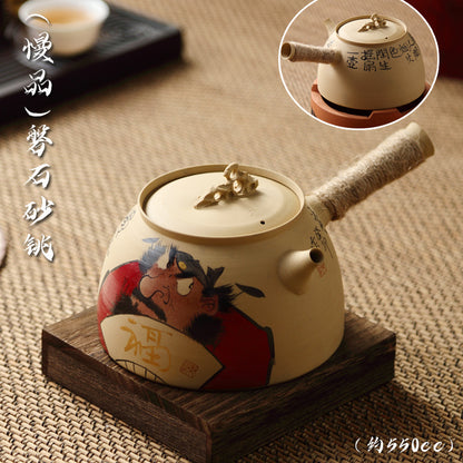 Hand-Painted Sub-List Stove Surrounding Stove Tea Brewing Stove Sand Pot Charcoal Stove Tea Brewing Set Hand-Painted Zhong Kui Kung Fu Tea Set Ceramic Pot Set