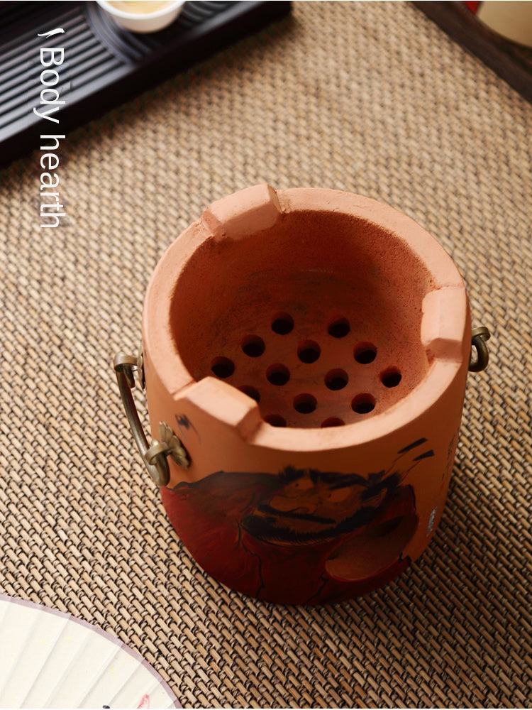 Hand-Painted Sub-List Stove Surrounding Stove Tea Brewing Stove Sand Pot Charcoal Stove Tea Brewing Set Hand-Painted Zhong Kui Kung Fu Tea Set Ceramic Pot Set