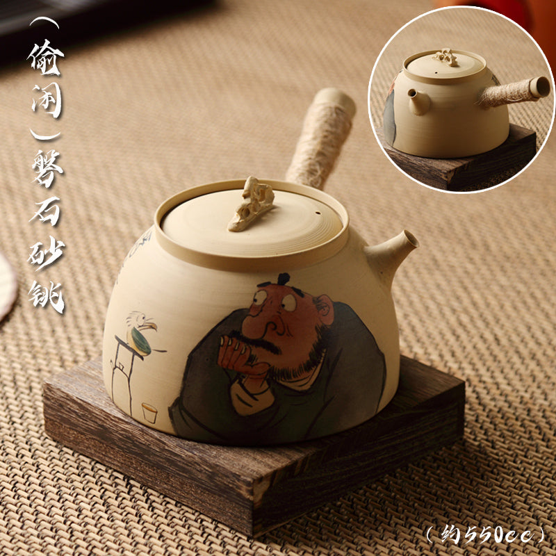 Hand-Painted Sub-List Stove Surrounding Stove Tea Brewing Stove Sand Pot Charcoal Stove Tea Brewing Set Hand-Painted Zhong Kui Kung Fu Tea Set Ceramic Pot Set