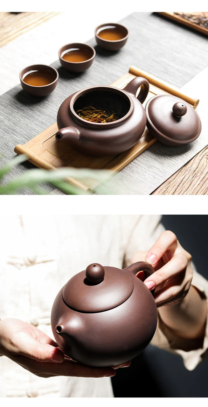 Chinese Yixing Purple Clay Teapot Large-capacity Antique Pot Handmade Xishi Tea Pot Tradition Tea Set Household Drinkware