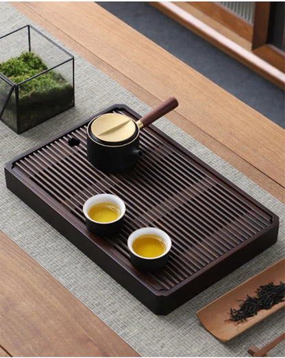 GIANXI Chinese Natural Bamboo Tea Tray Water Storage Kung Fu Tea Set Simple Rectangular Tea Board Tea Storage Tray