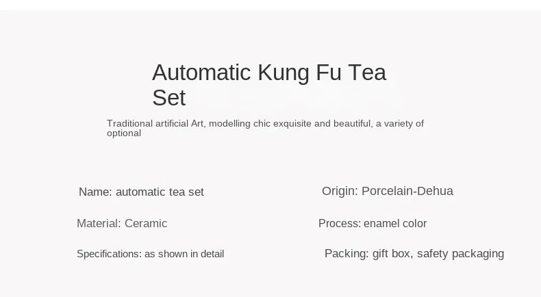 Household Tea Set Creative Living Room Semi-automatic Rotating Kungfu Tea Set Water for Tea Making Ceramic Teacup Business Gifts