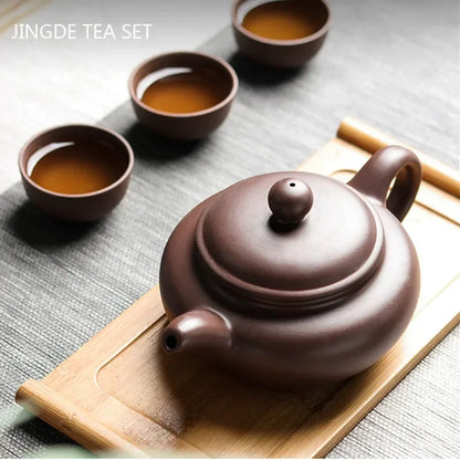 Chinese Yixing Purple Clay Teapot Large-capacity Antique Pot Handmade Xishi Tea Pot Tradition Tea Set Household Drinkware