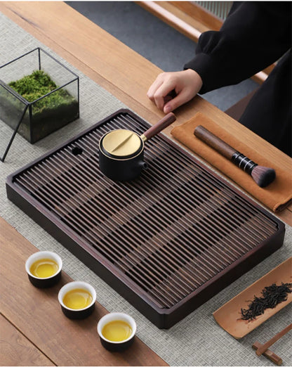 GIANXI Chinese Natural Bamboo Tea Tray Water Storage Kung Fu Tea Set Simple Rectangular Tea Board Tea Storage Tray