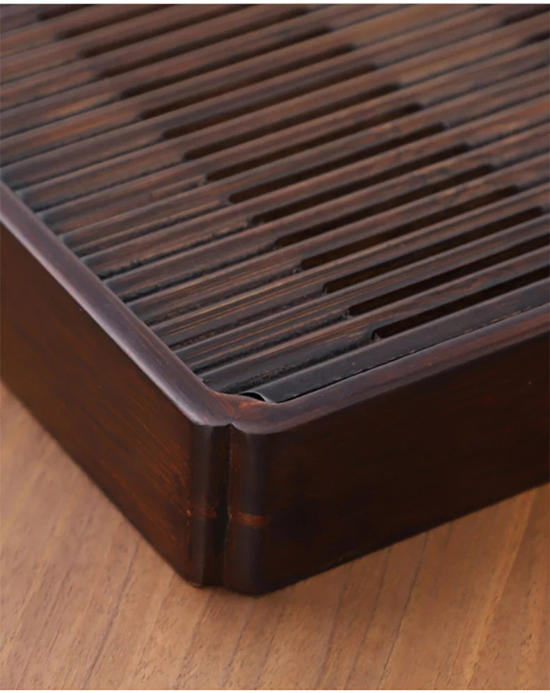 GIANXI Chinese Natural Bamboo Tea Tray Water Storage Kung Fu Tea Set Simple Rectangular Tea Board Tea Storage Tray