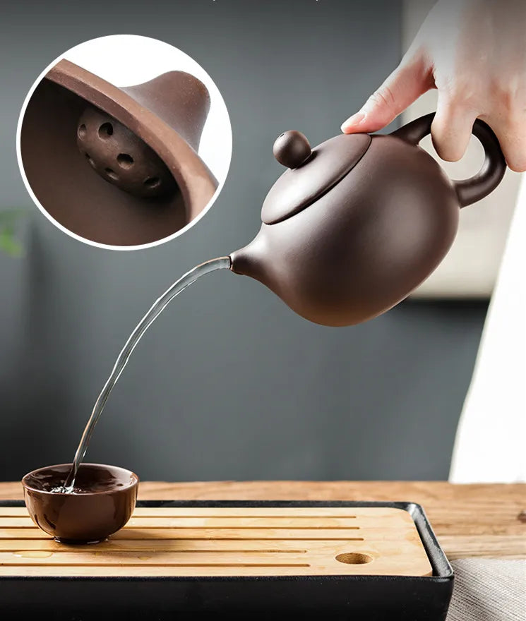 Chinese Yixing Purple Clay Teapot Large-capacity Antique Pot Handmade Xishi Tea Pot Tradition Tea Set Household Drinkware