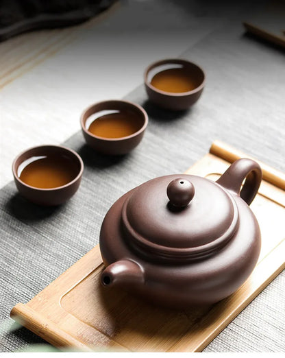 Chinese Yixing Purple Clay Teapot Large-capacity Antique Pot Handmade Xishi Tea Pot Tradition Tea Set Household Drinkware
