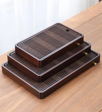 GIANXI Chinese Natural Bamboo Tea Tray Water Storage Kung Fu Tea Set Simple Rectangular Tea Board Tea Storage Tray