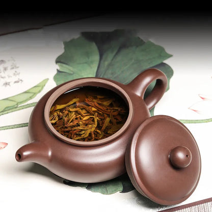 Chinese Yixing Purple Clay Teapot Large-capacity Antique Pot Handmade Xishi Tea Pot Tradition Tea Set Household Drinkware