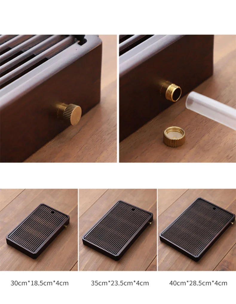 GIANXI Chinese Natural Bamboo Tea Tray Water Storage Kung Fu Tea Set Simple Rectangular Tea Board Tea Storage Tray