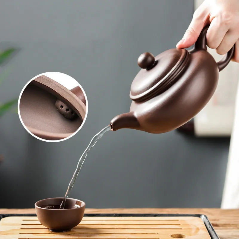 Chinese Yixing Purple Clay Teapot Large-capacity Antique Pot Handmade Xishi Tea Pot Tradition Tea Set Household Drinkware