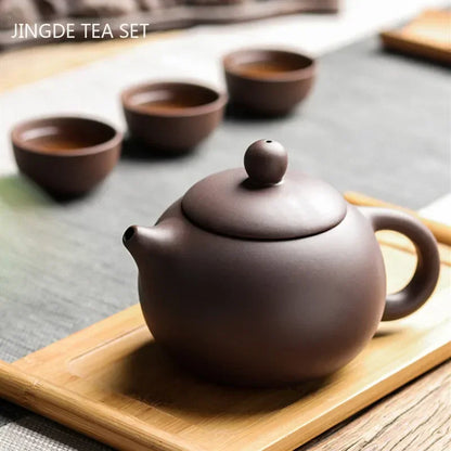 Chinese Yixing Purple Clay Teapot Large-capacity Antique Pot Handmade Xishi Tea Pot Tradition Tea Set Household Drinkware