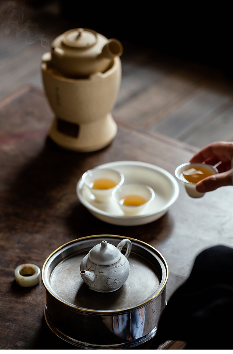 White Clay Charcoal Stove Tea Making Shadiao Tea-Boiling Stove Charcoal Stove Chaozhou Stove Tea Making Dedicated Tea Making Chinese Tea Ceremony