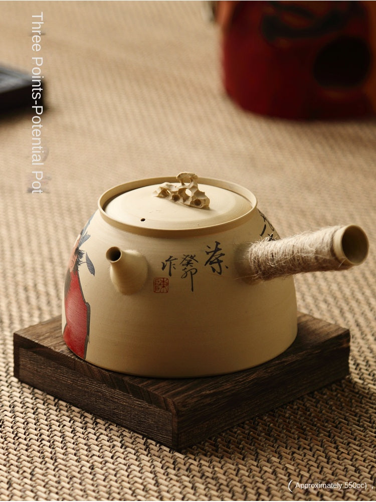 Hand-Painted Sub-List Stove Surrounding Stove Tea Brewing Stove Sand Pot Charcoal Stove Tea Brewing Set Hand-Painted Zhong Kui Kung Fu Tea Set Ceramic Pot Set